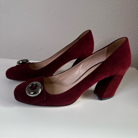 Prada Suede Square-Toe Pumps preloved authentic - Picture 2 of 12